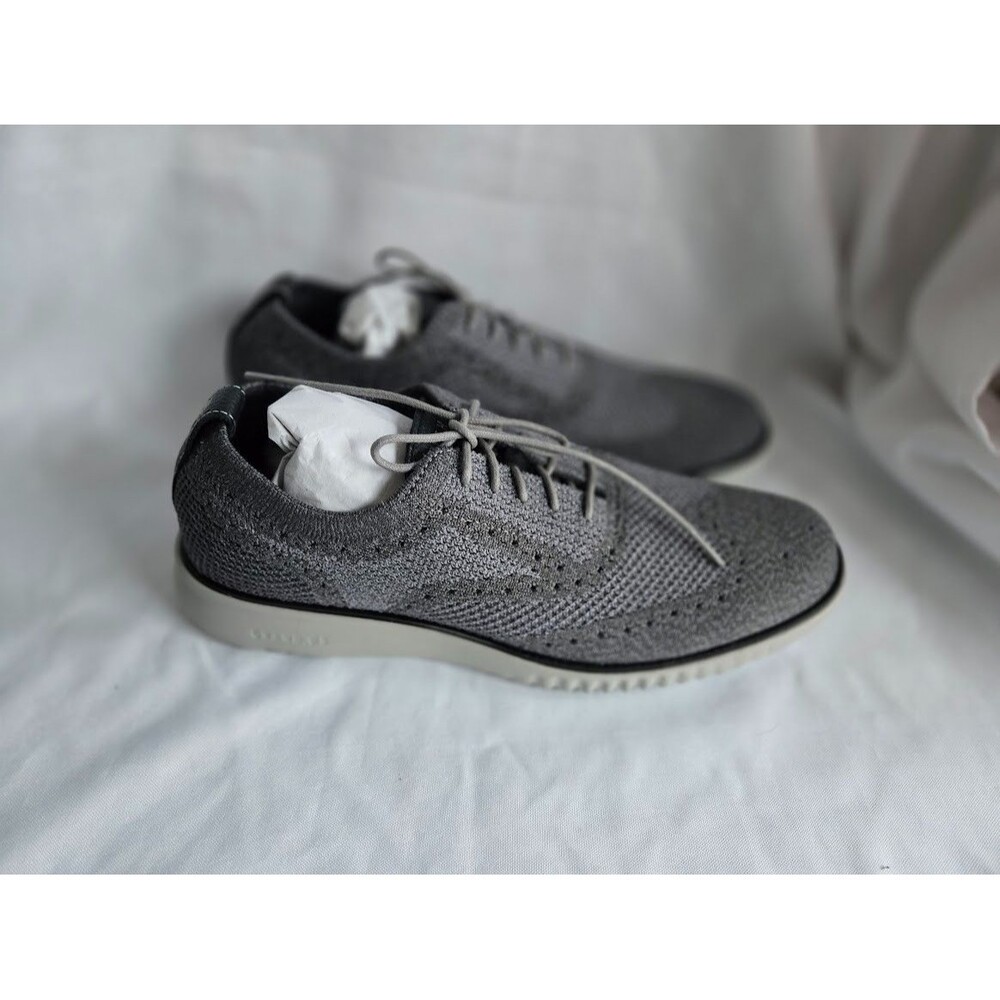 Cole Haan ZEROGRAND StitchLite Wingtip Oxford Magnet Vapor Grey Mens 10.5 NEW